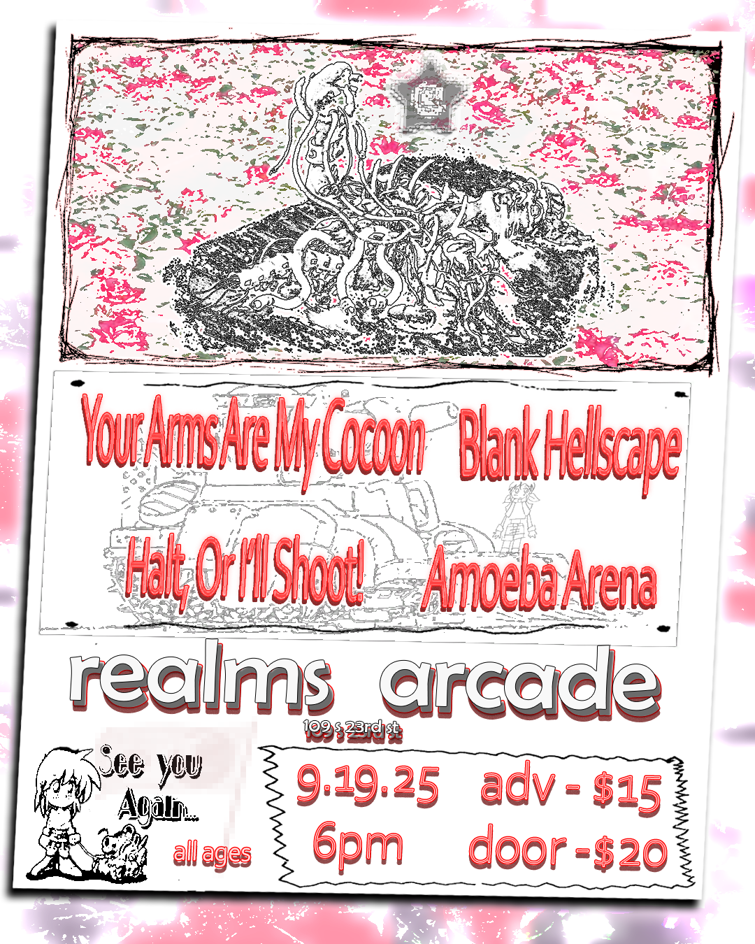 [09.19_Fri] [Concert] Your Arms Are My Cocoon | Blank Hellscape | Halt or I'll Shoot! | Amoeba Arena